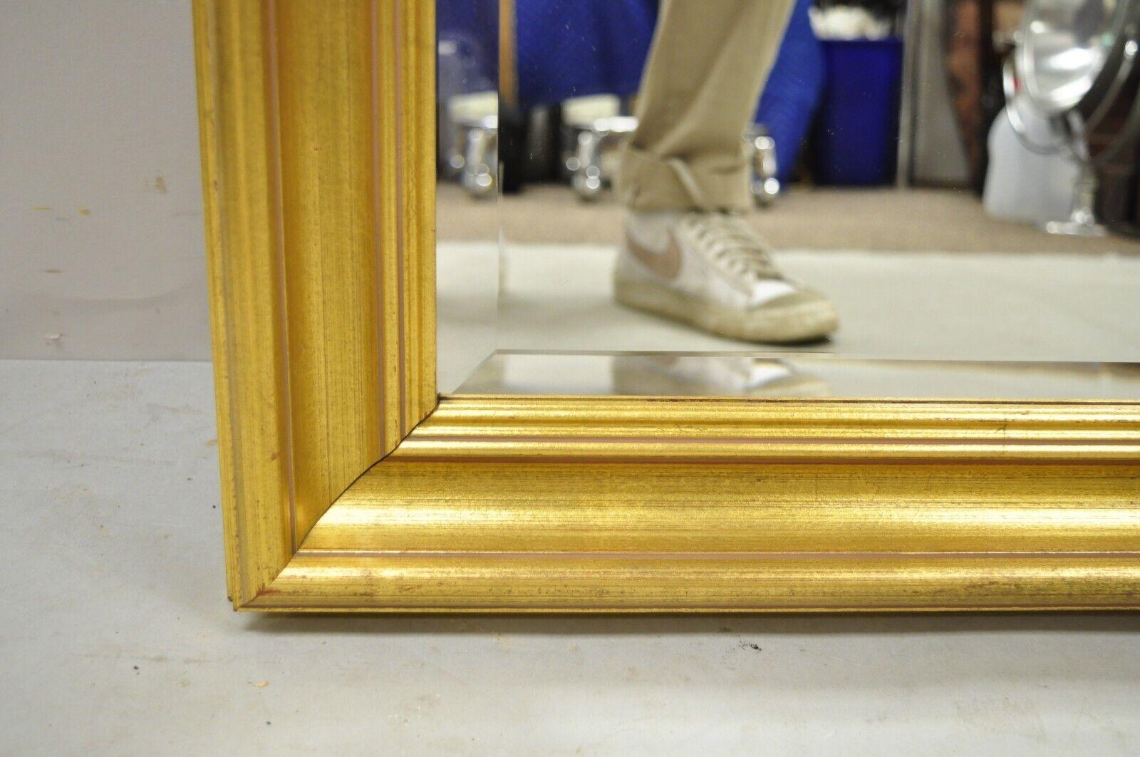 Vintage French Style Wood Frame Gold Leaf Wall Mirror For Sale 1
