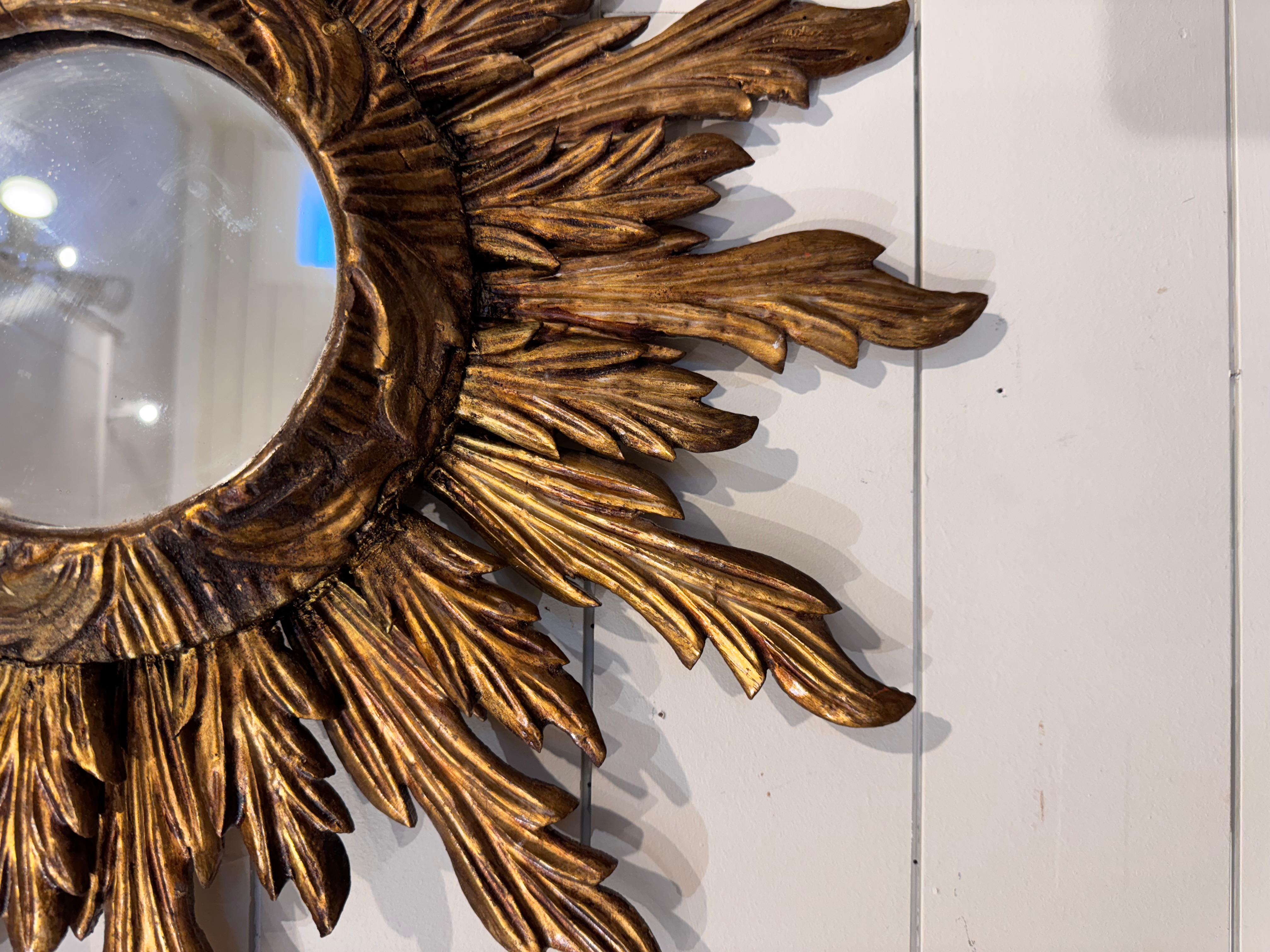 English Vintage French Sunburst Mirror
