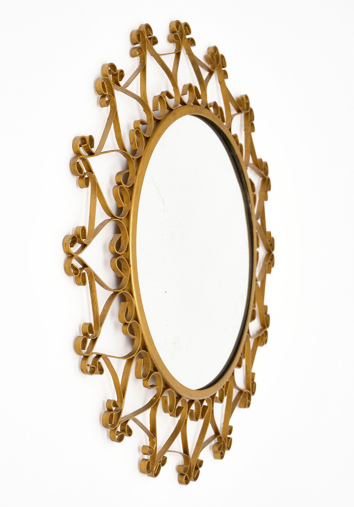 Mid-Century Modern Vintage French Sunburst Mirror