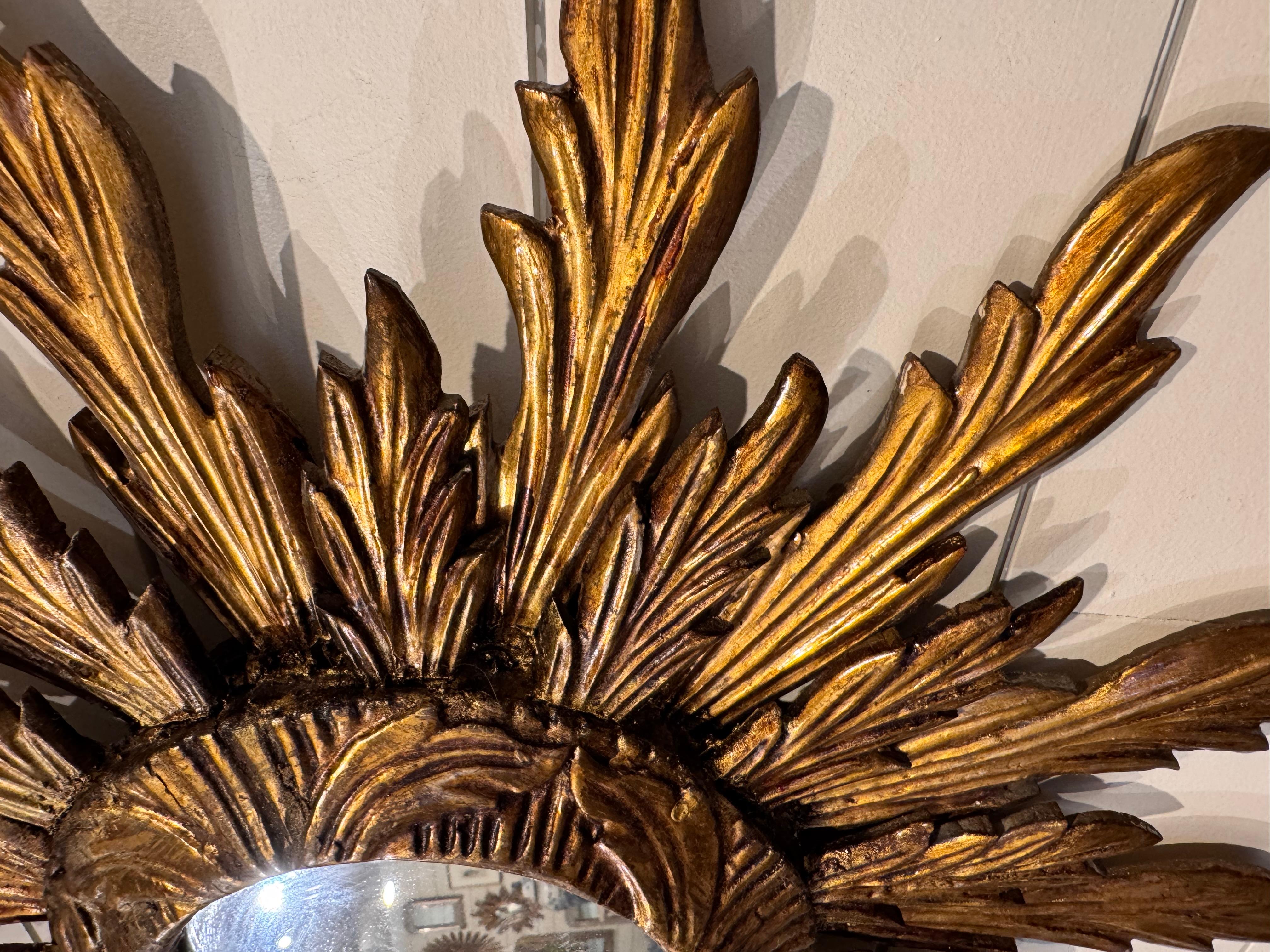 Mid-20th Century Vintage French Sunburst Mirror