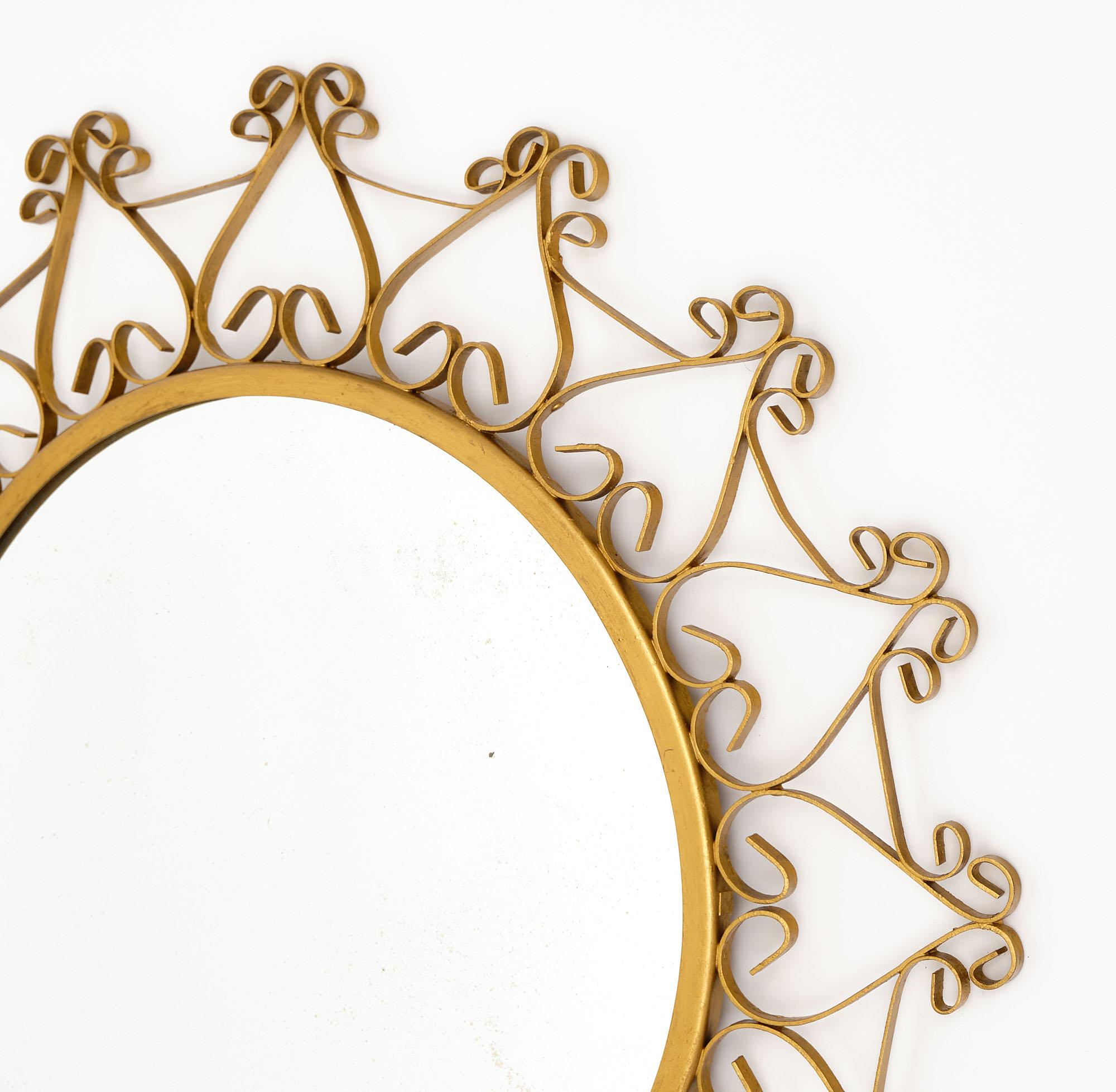 Mid-20th Century Vintage French Sunburst Mirror