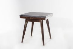 Vintage French Table with Honed Marquina Top