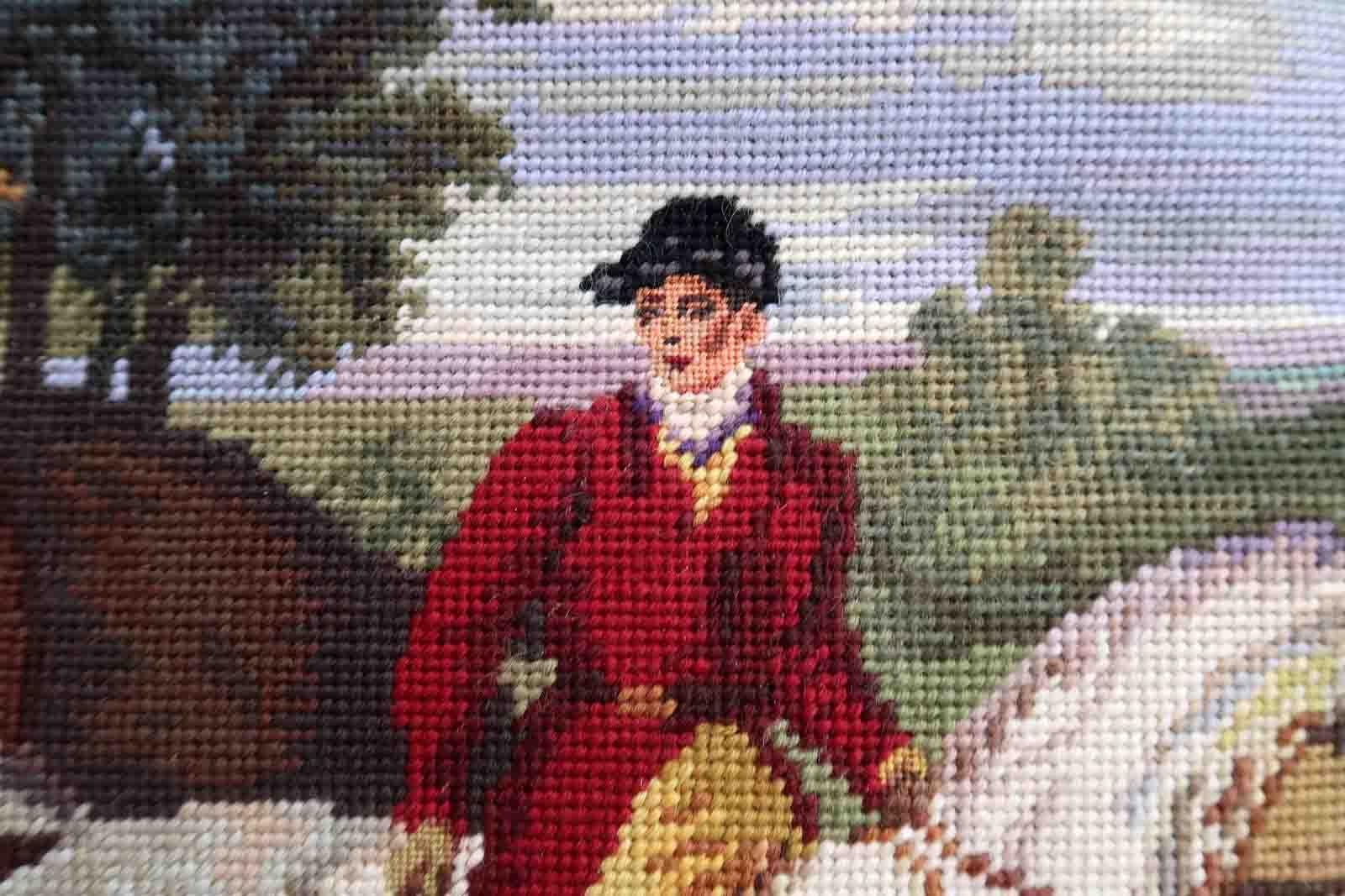 Vintage French Tapestry, 1960s, 1C974 In Good Condition For Sale In Bordeaux, FR