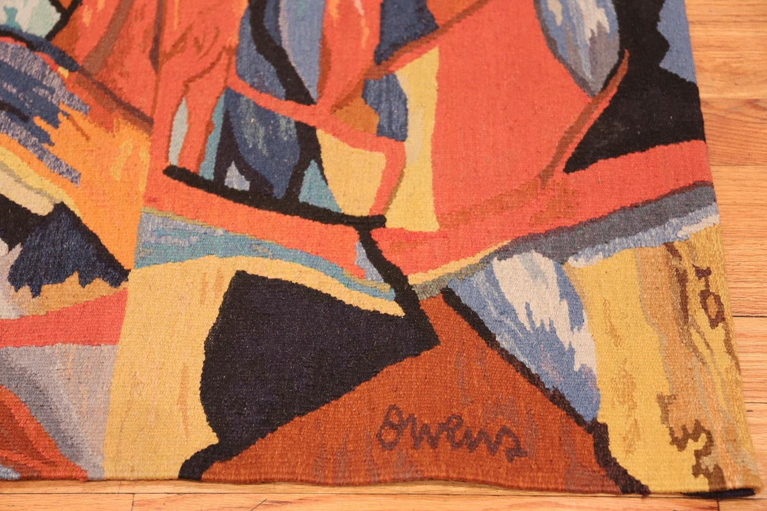 Französischer Vintage-Wandteppich von Georgette Owens, Frankreich, Mitte des zwanzigsten Jahrhunderts. Größe: 0,91 m x 1,47 m (3 ft x 4 ft 10 in)

