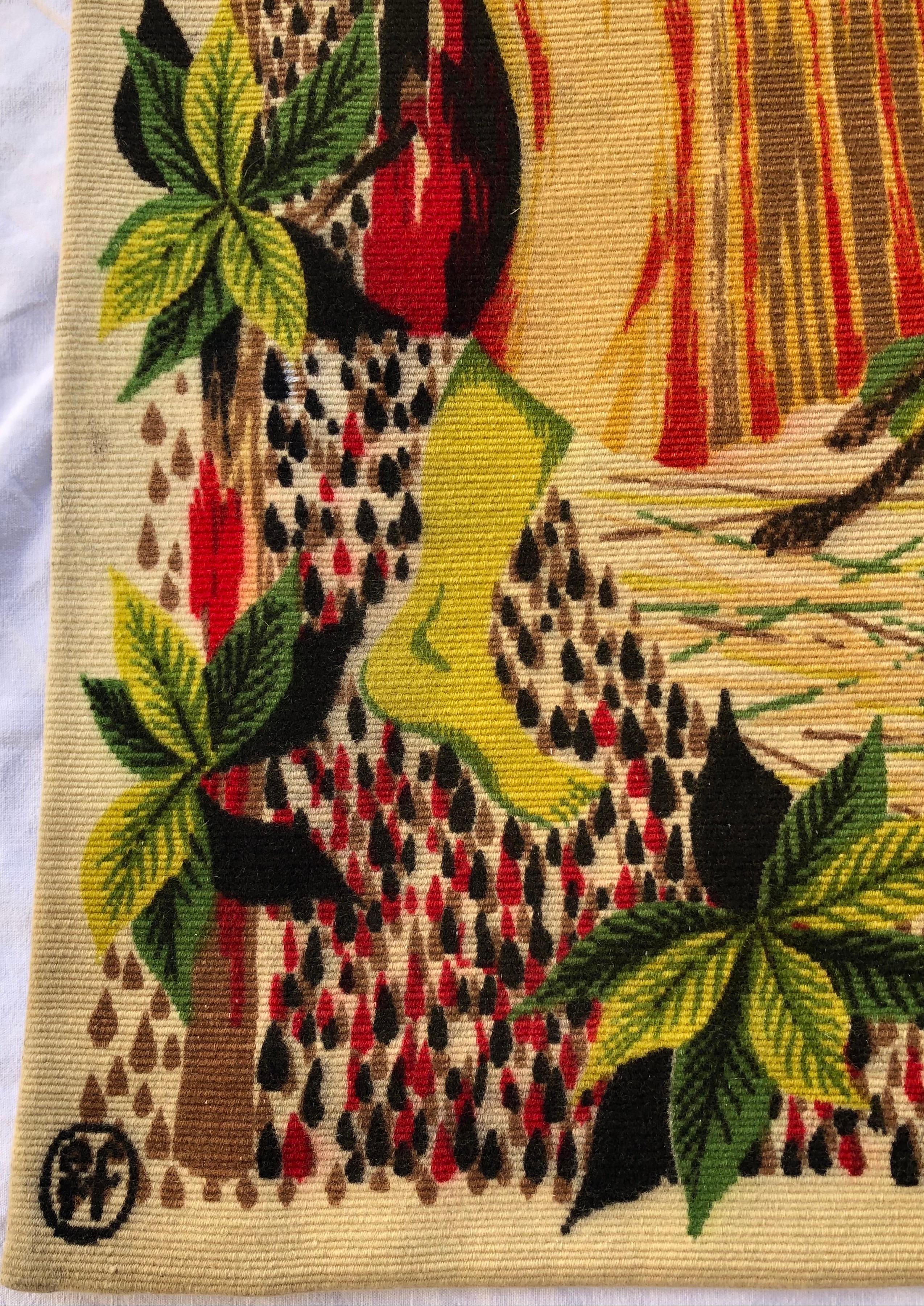 Vintage French Tapestry or Wall Hanging by Jean-Claude Bissery, Signed In Good Condition In Miami, FL