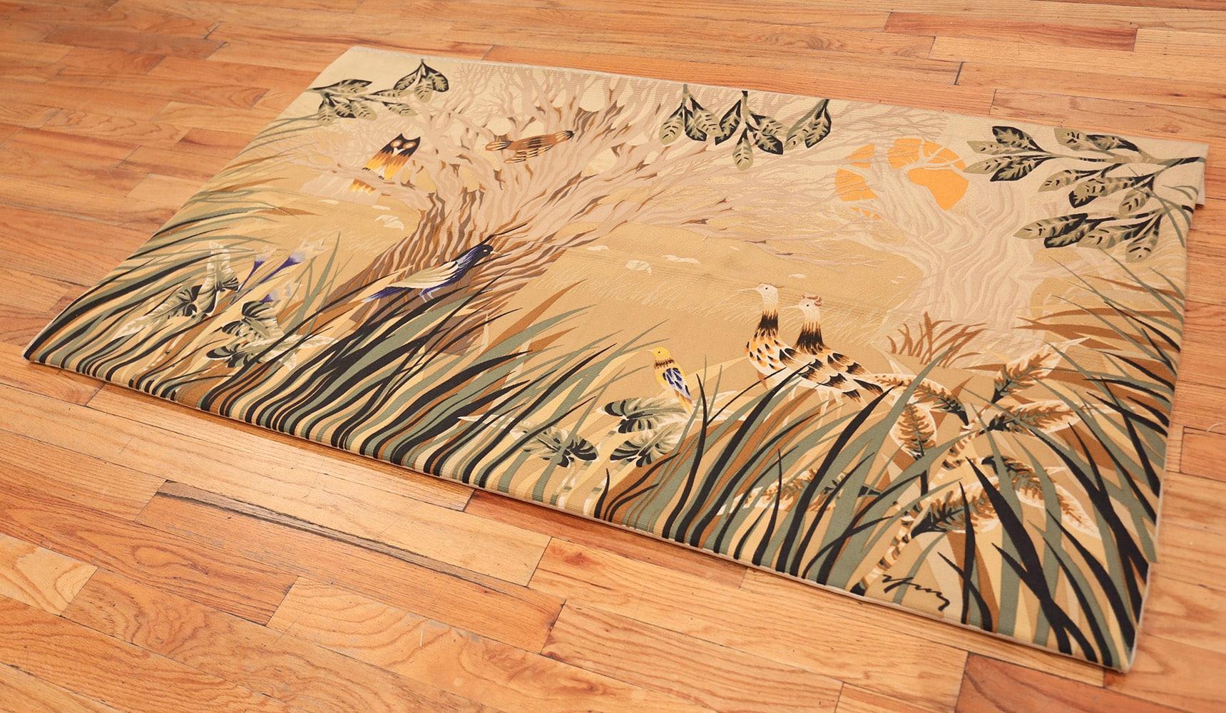 Vintage French Tapestry Rug, Herkunft: Frankreich, CIRCA: Mitte 20. Jahrhundert. Größe: 1,83 m x 1,07 m (6 ft x 3 ft 6 in)

