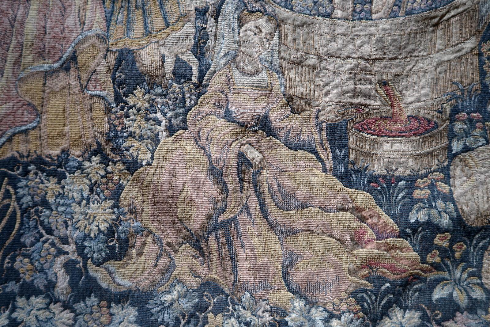 Tapiz francés vintage para colgar en la pared de Marc Waymel, 3' x 3,8', años 60 - 1C1193 Francés en venta