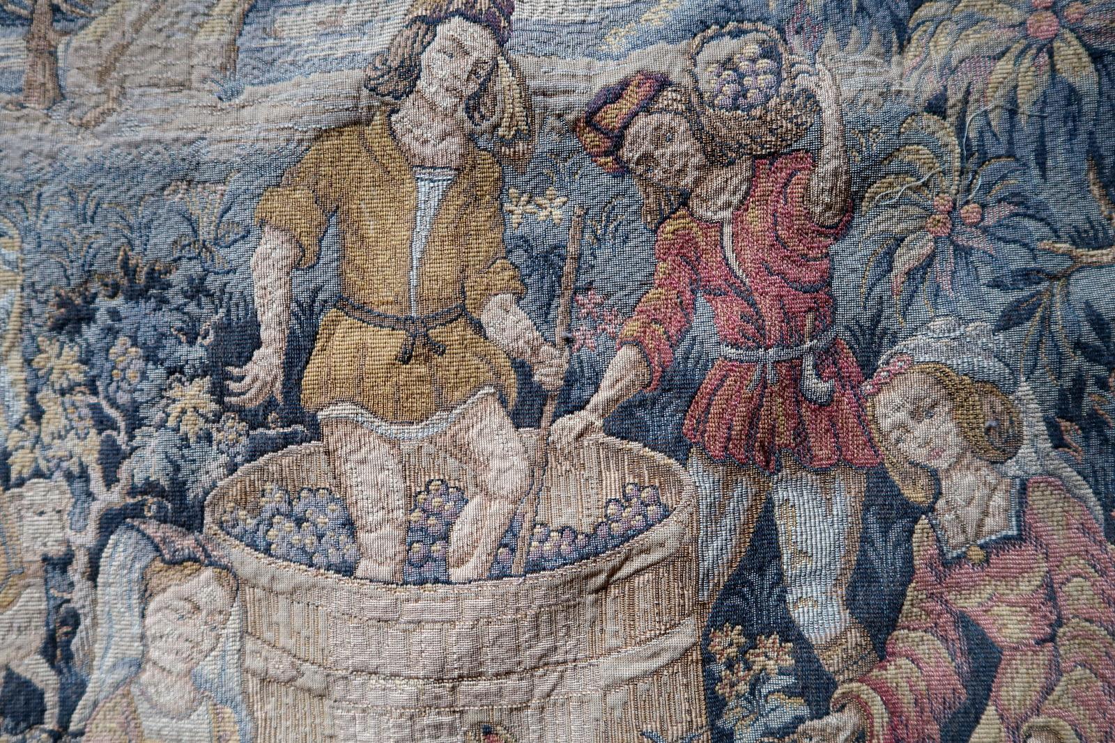 Tapiz francés vintage para colgar en la pared de Marc Waymel, 3' x 3,8', años 60 - 1C1193 Anudado a mano en venta