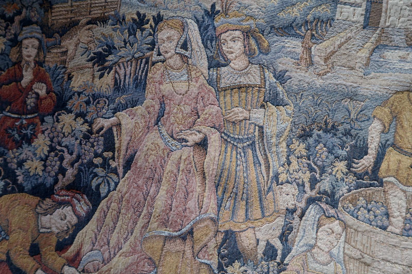 Tapiz francés vintage para colgar en la pared de Marc Waymel, 3' x 3,8', años 60 - 1C1193 mediados del siglo XX en venta