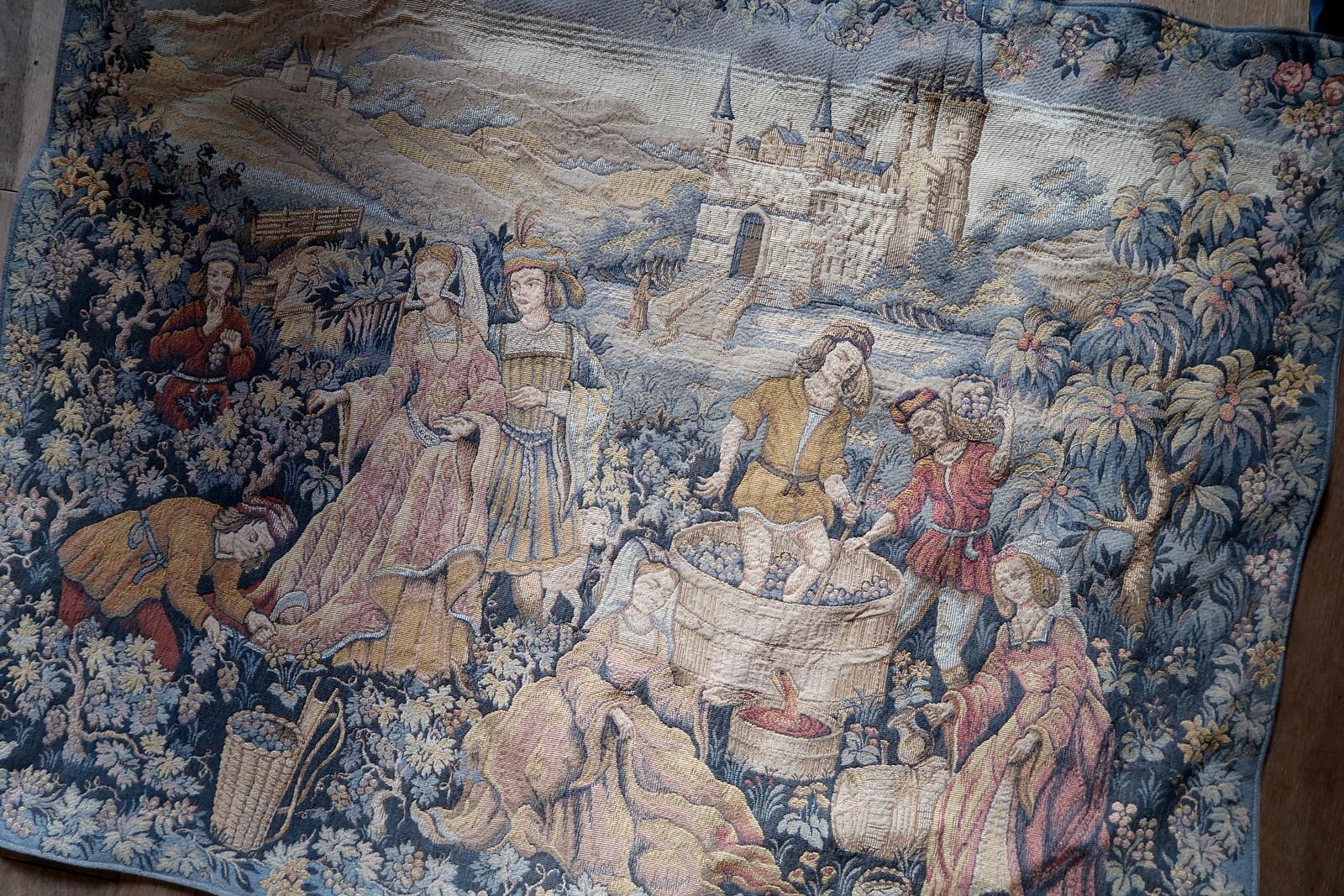 Tapiz francés vintage para colgar en la pared de Marc Waymel, 3' x 3,8', años 60 - 1C1193 en venta 2