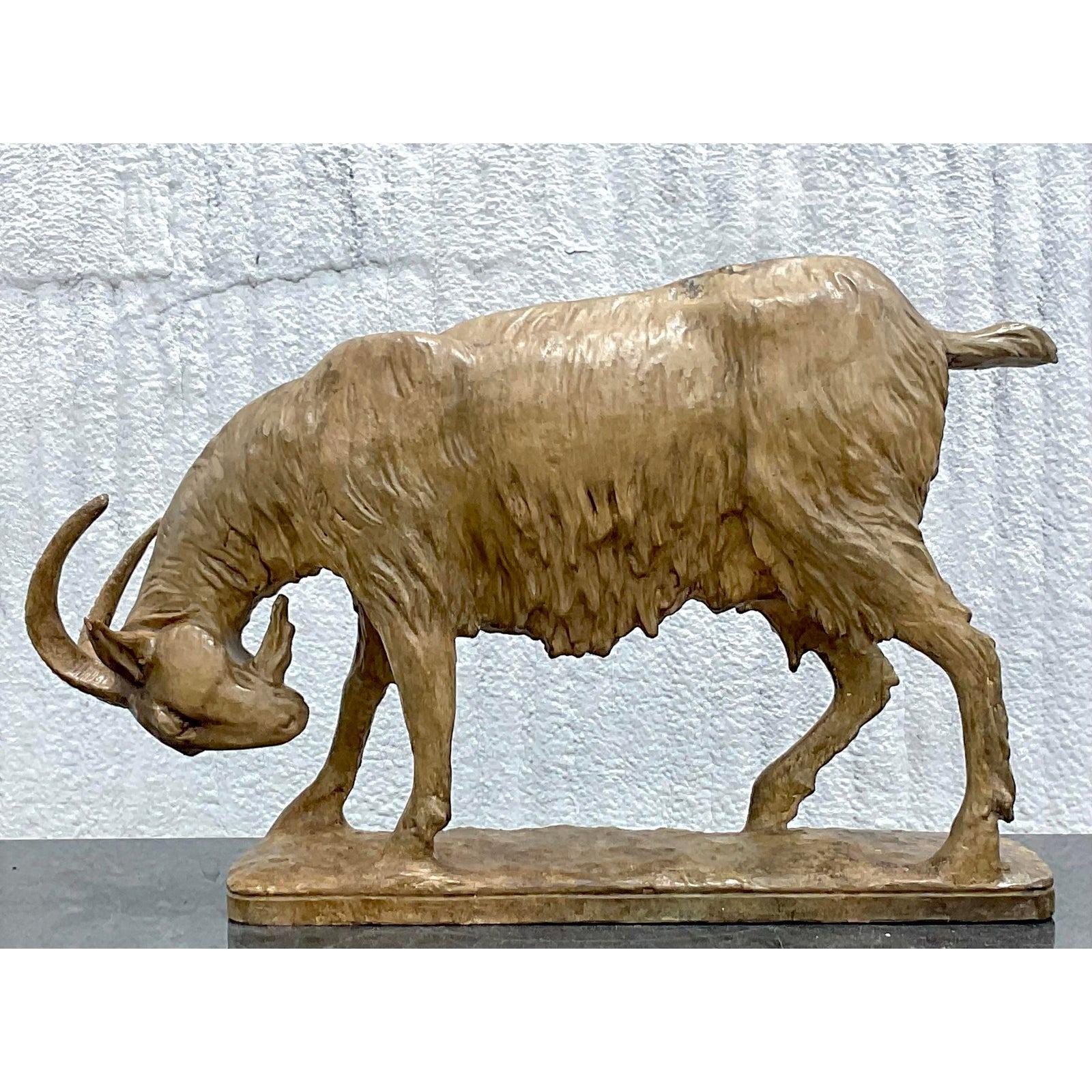 Mid-20th Century Vintage French Terra Cotta Goat Sculpture