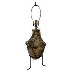 Vintage Französisch Terra Cotta Lampe