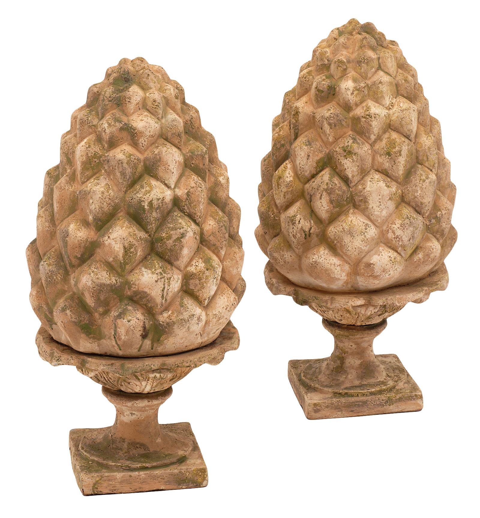 Vintage French Terracotta Pine Cones 4