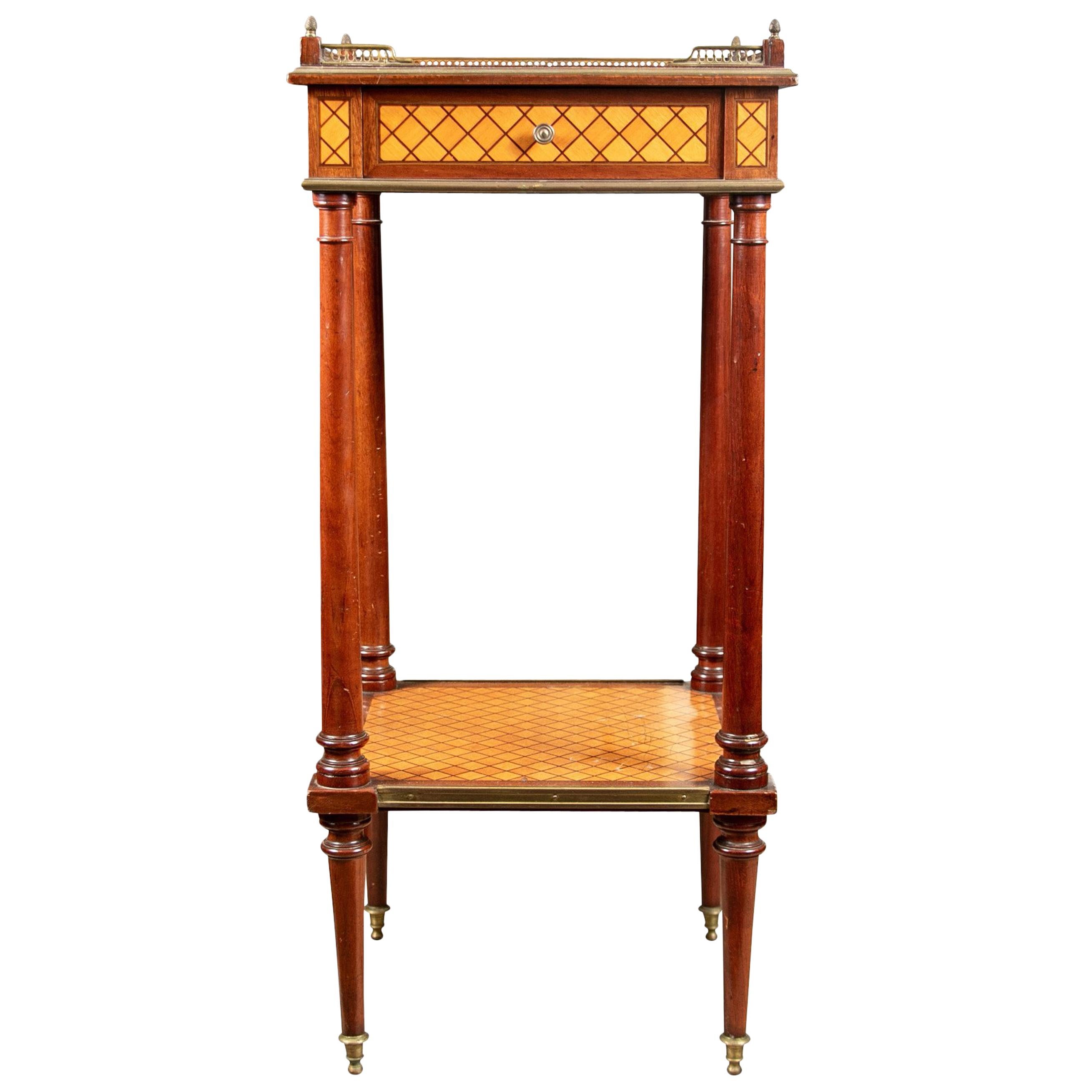Vintage French Tiered Parquetry Stand