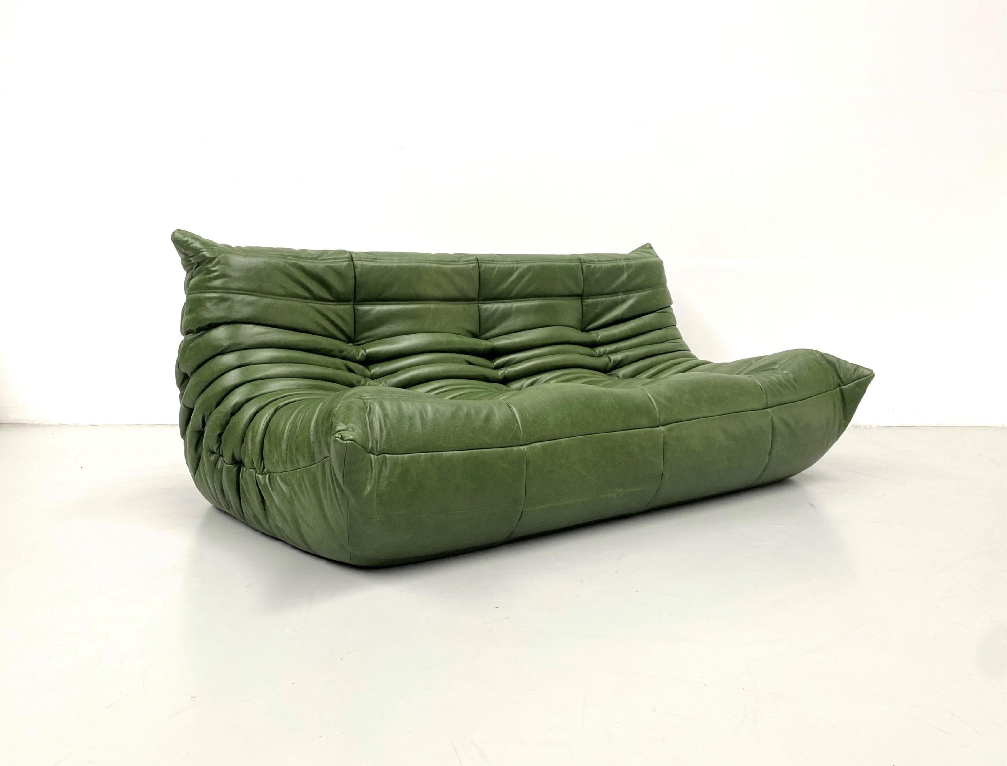 togo sofa green leather