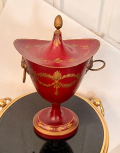 Vintage French Tole Chestnut Urn - Antique Decorative Object