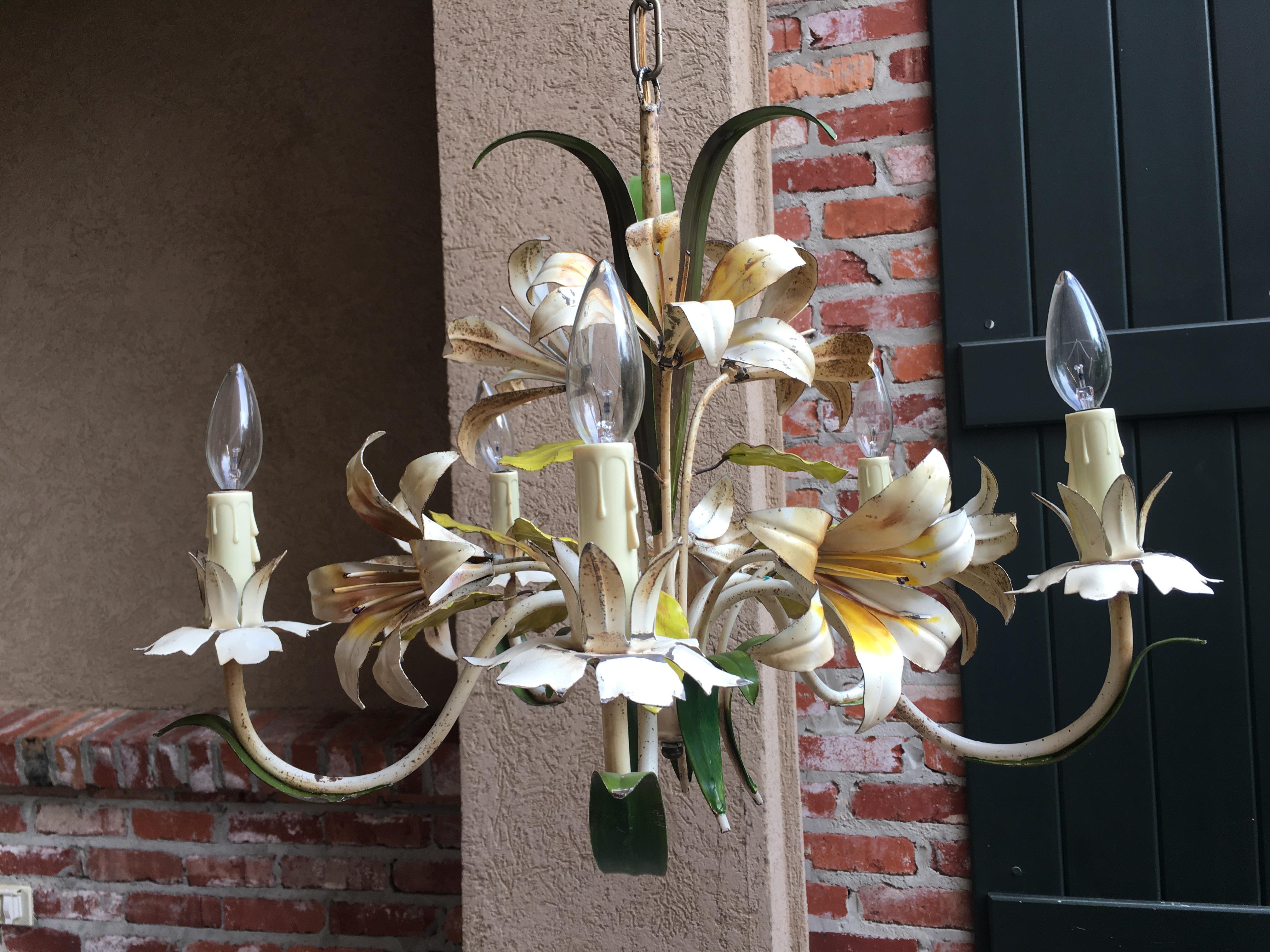 vintage metal flower chandelier