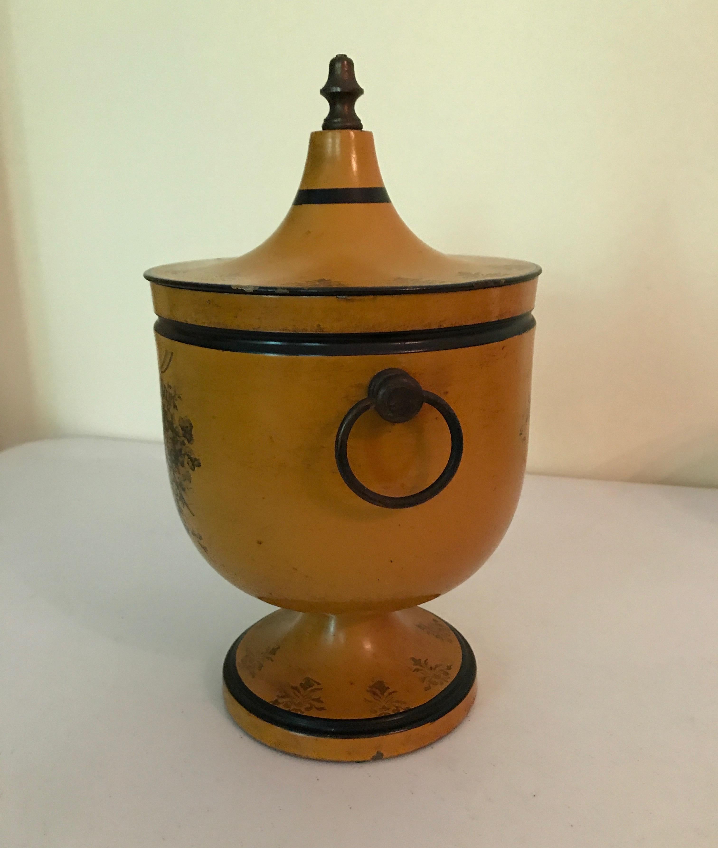 20th Century Vintage French Tole Lidded Urn For Sale