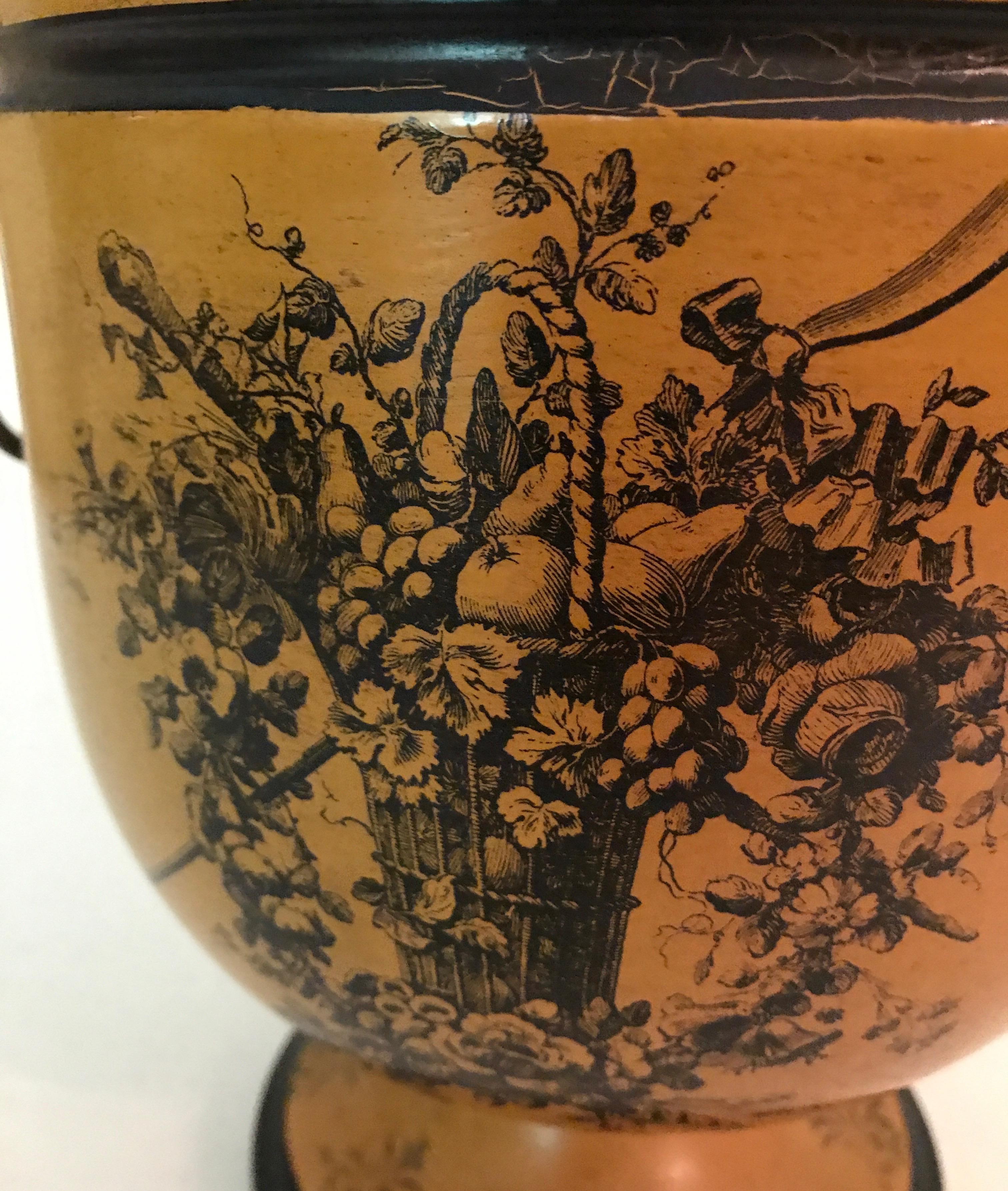 Vintage French Tole Lidded Urn For Sale 1
