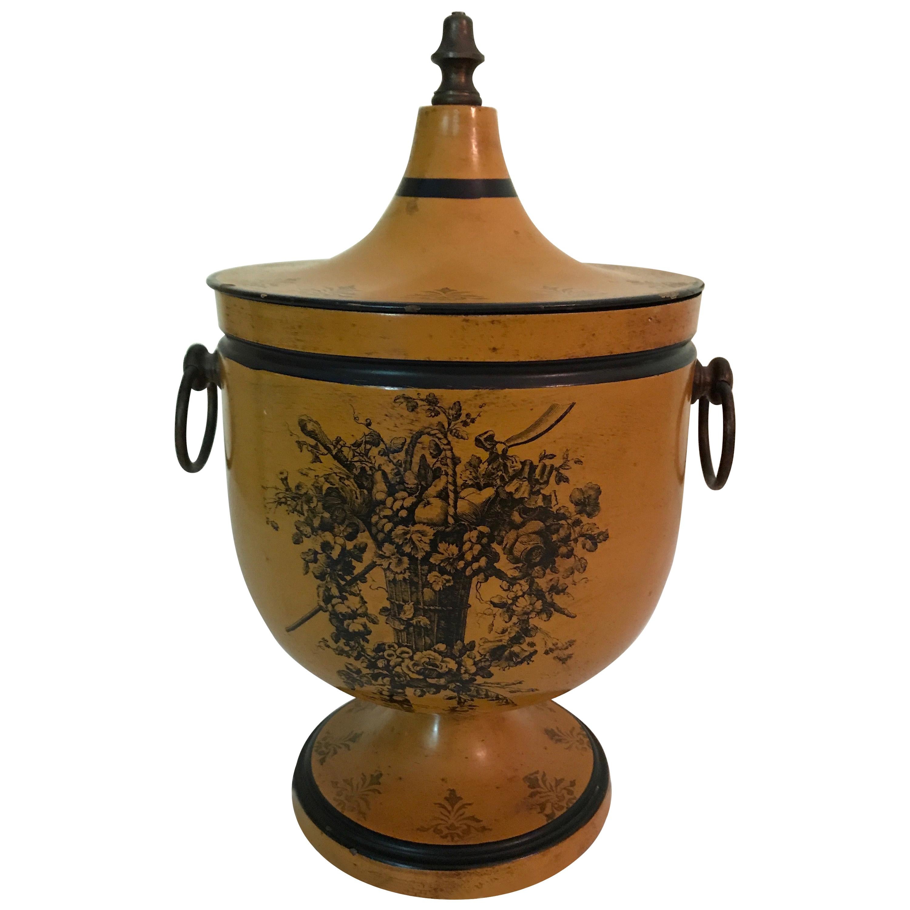 Französische Vintage-Urne mit Deckel aus Zinn