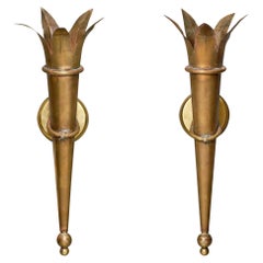 Vintage French Torchiere Sconces