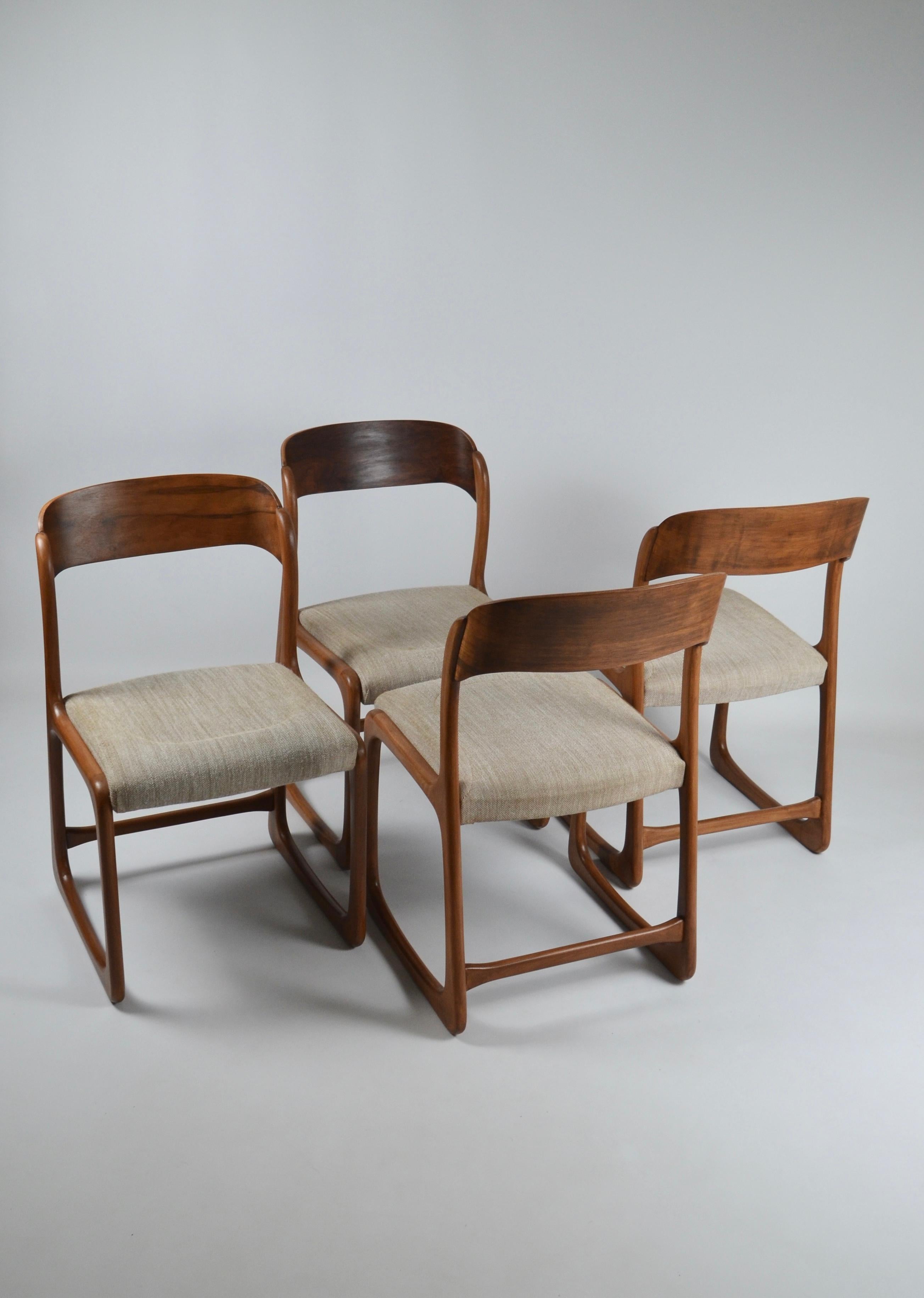 Vintage French Traineau or Sleigh Dining Chairs, Baumann, France, 60s For Sale 1