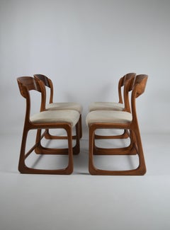 Vintage French Traineau or Sleigh Dining Chairs, Baumann, France, 60s
