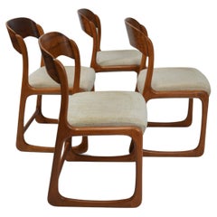 Vintage French Traineau or Sleigh Dining Chairs, Baumann, France, 60s