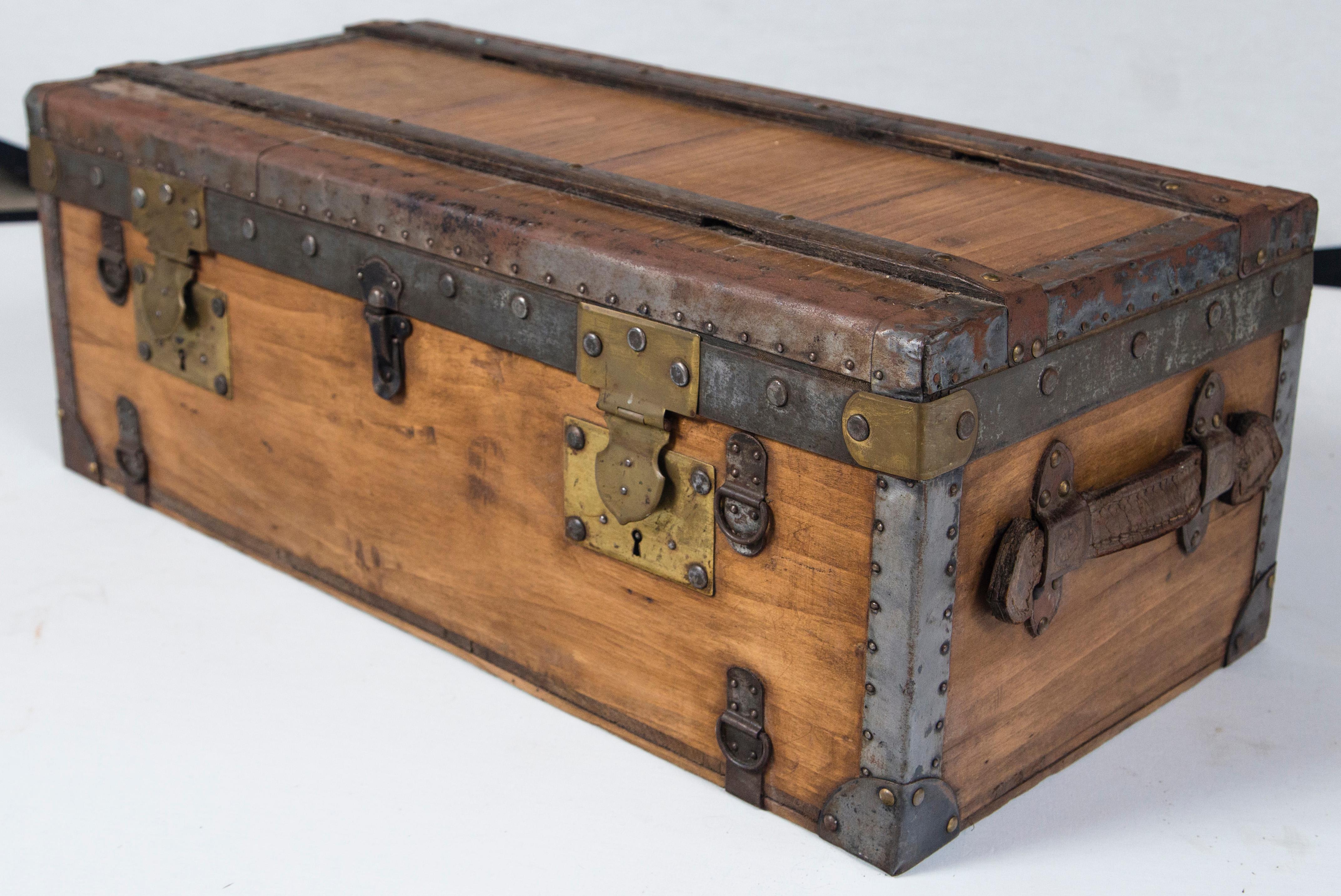 Vintage French Travel Trunk, circa 1920s 1