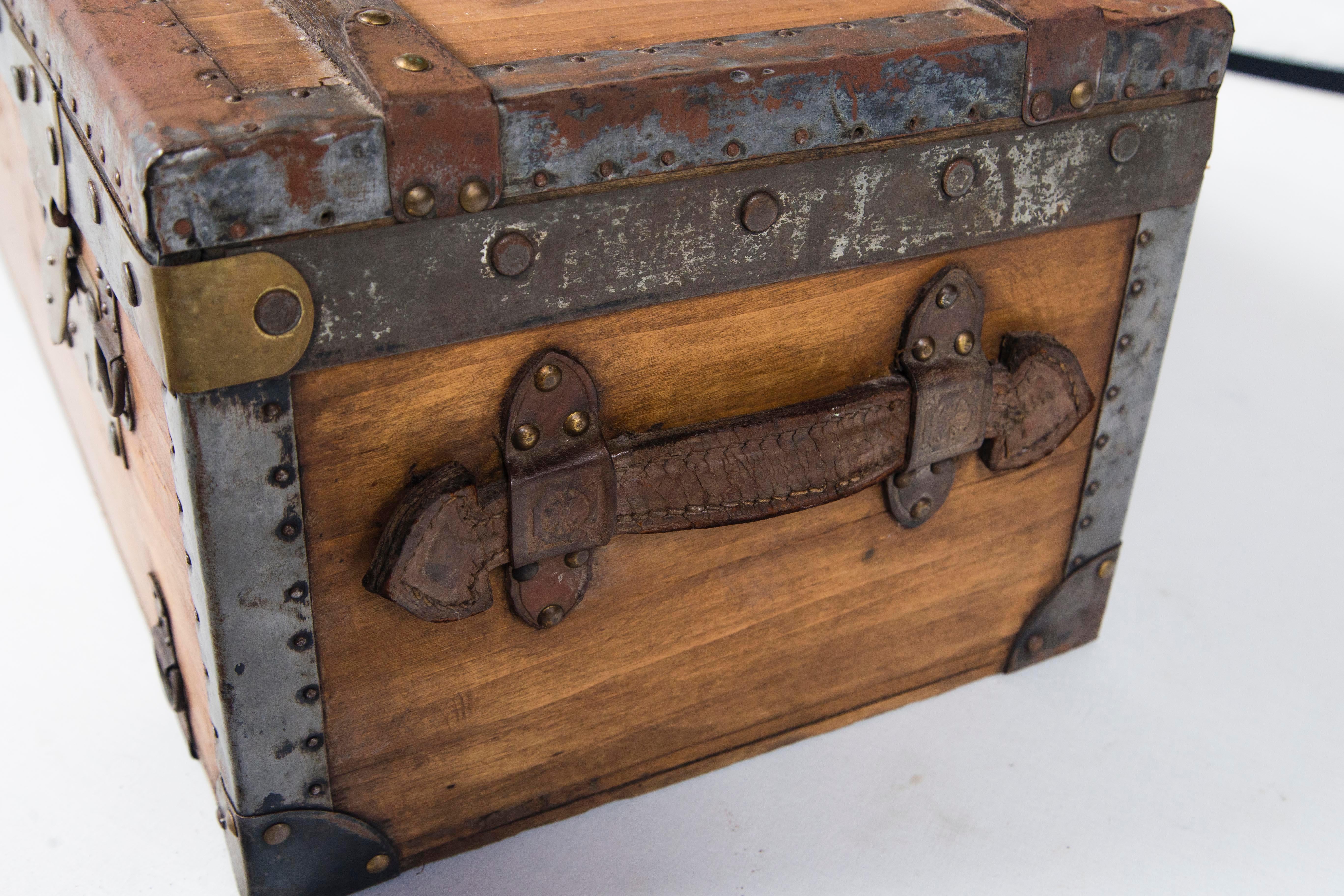 Vintage French Travel Trunk, circa 1920s 2