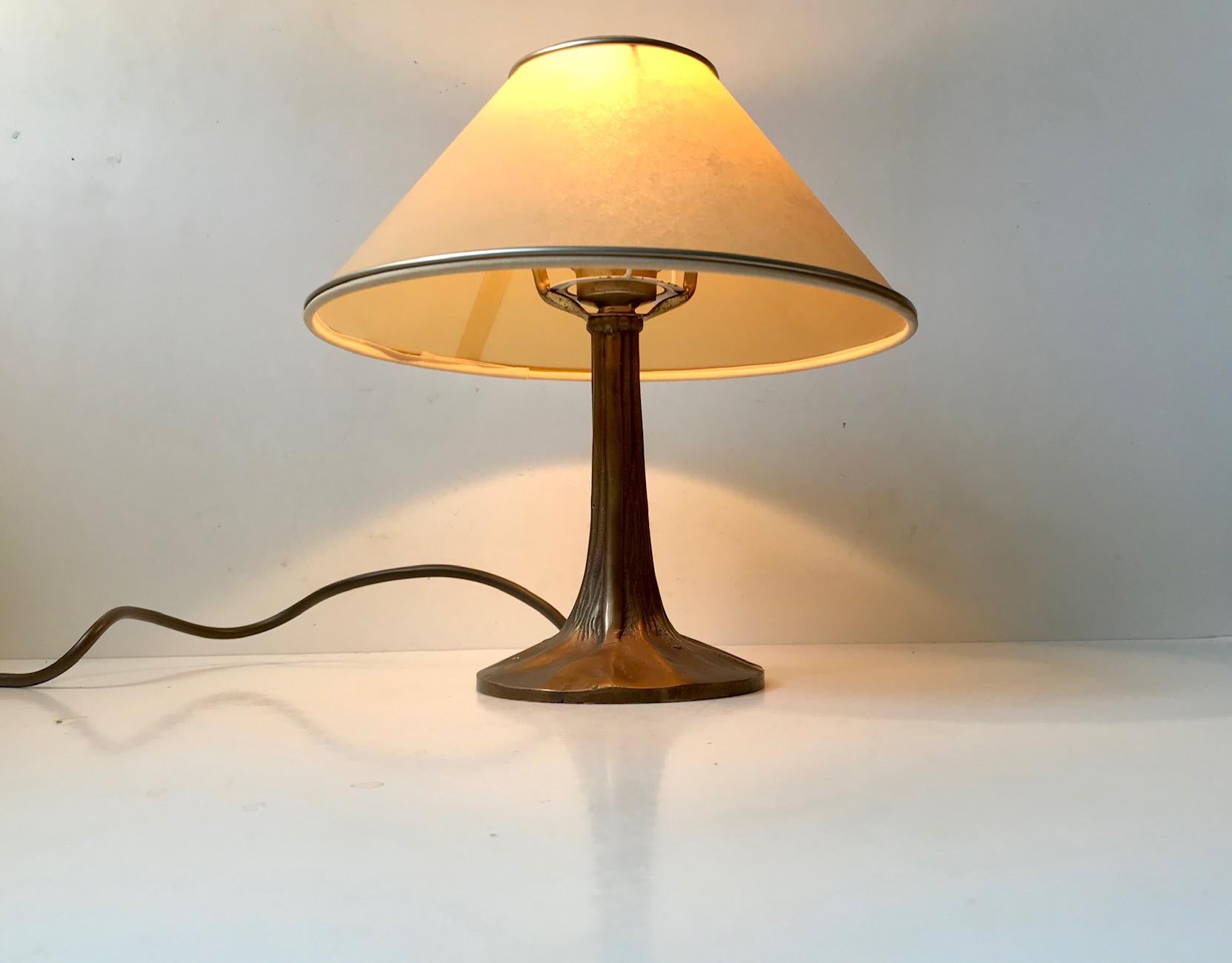 Vintage French Tree Shaped Table Lamp in Bronze, 1950s In Good Condition In Esbjerg, DK