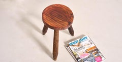 Tabouret tripode français vintage, pieds effilés