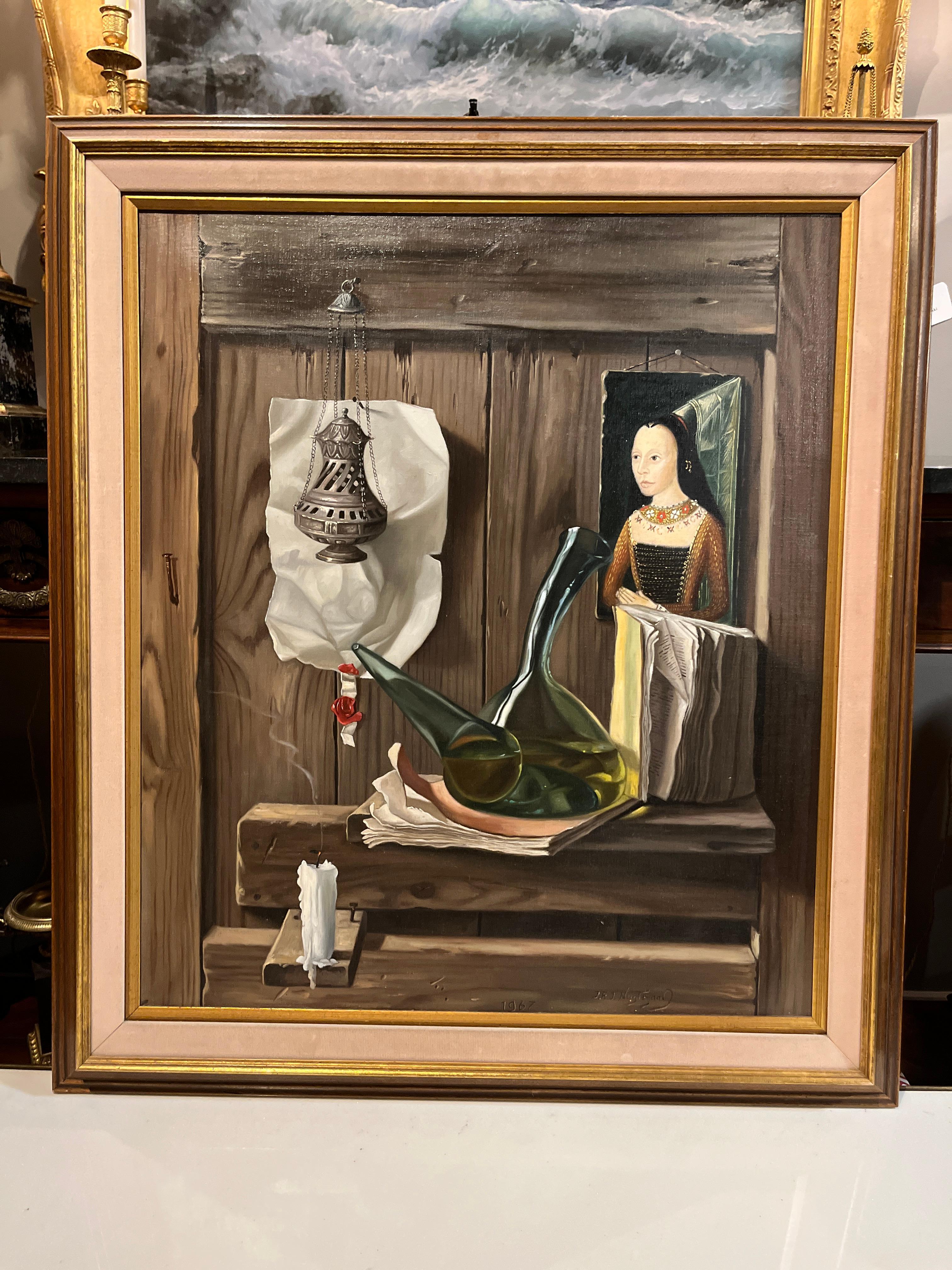 Vintage French Tromp L'Oeil Mitte des 20. Jahrhunderts. Wunderschönes Stück, siehe beigefügte Detailfotos. Kontaktieren Sie uns für weitere Informationen.