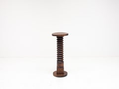Vintage French Turned Column Screw Plinth, Reminiscent of Charles Dudouyt