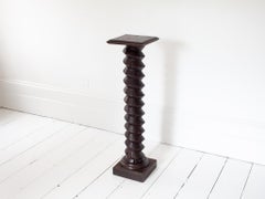 Vintage French Turned Column Screw Plinth, Reminiscent of Charles Dudouyt