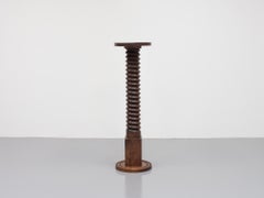 Vintage French Turned Column Screw Plinth, Reminiscent of Charles Dudouyt