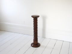 Vintage French Turned Column Screw Plinth, Reminiscent of Charles Dudouyt