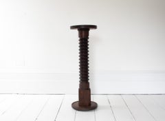 Vintage French Turned Column Screw Plinth, Reminiscent of Charles Dudouyt