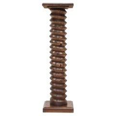 Vintage French Turned Column Screw Plinth, Reminiscent of Charles Dudouyt