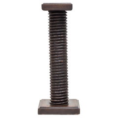 Antique French Turned Column Screw Plinth, Reminiscent of Charles Dudouyt