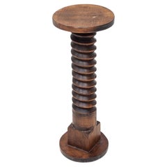 Vintage French Turned Column Screw Plinth, Reminiscent of Charles Dudouyt Vintage French Turned Column Screw Plinth, Reminiscent of Charles Dudouyt