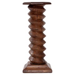 Vintage French Turned Column Screw Plinth, Reminiscent of Charles Dudouyt