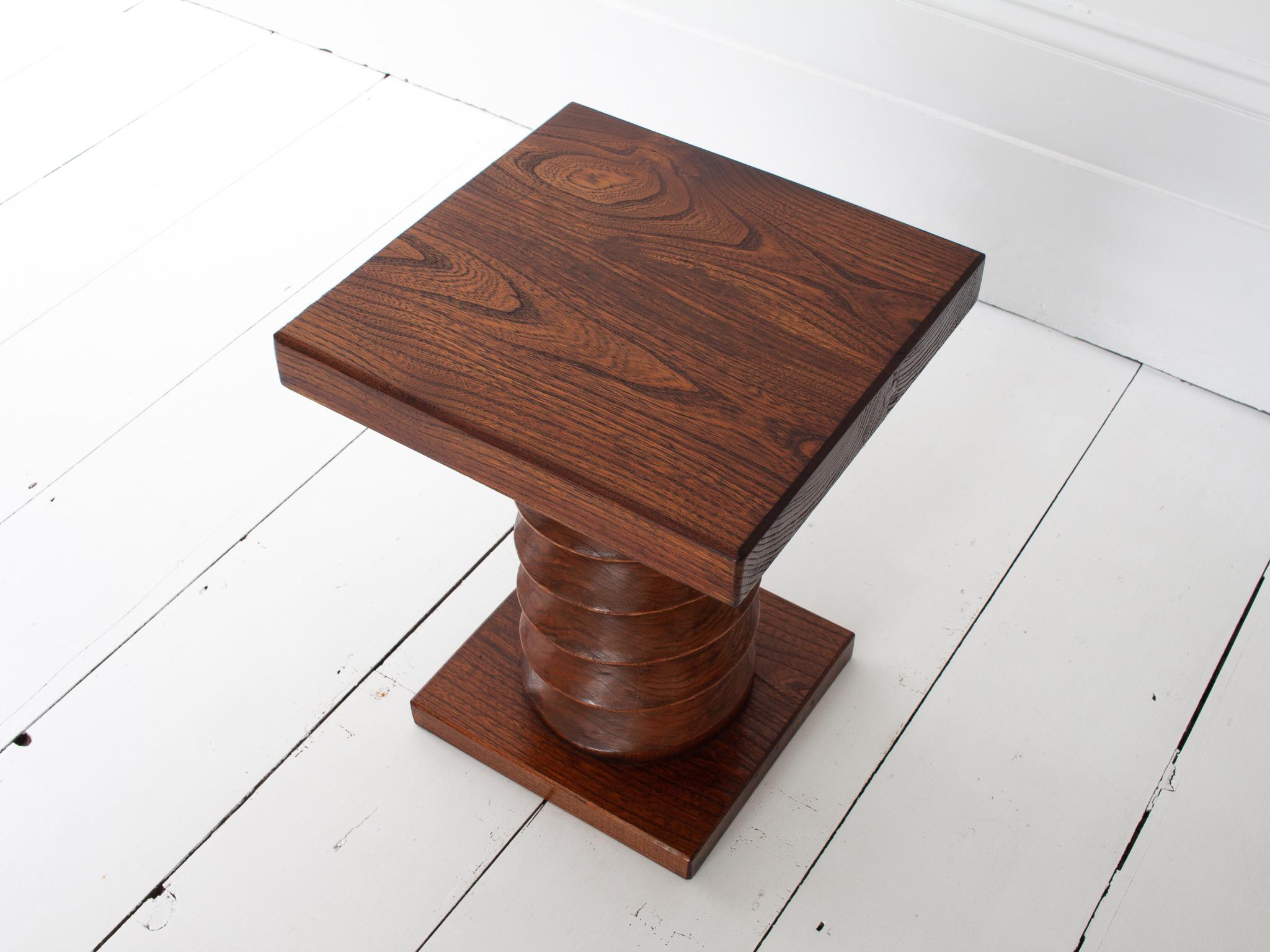 Vintage French Turned Column Side Table, Reminiscent of Charles Dudouyt For Sale 4