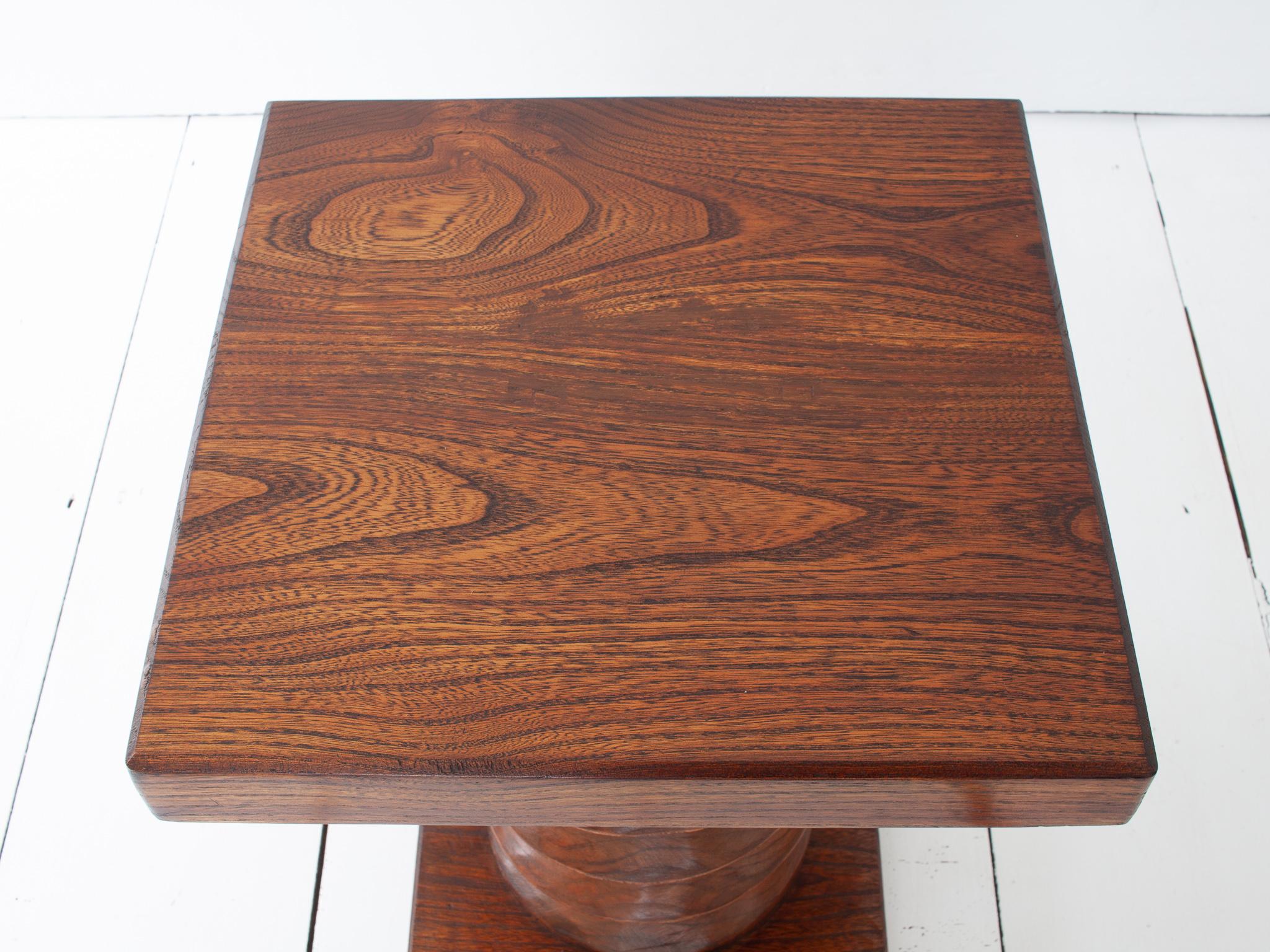 Vintage French Turned Column Side Table, Reminiscent of Charles Dudouyt For Sale 5