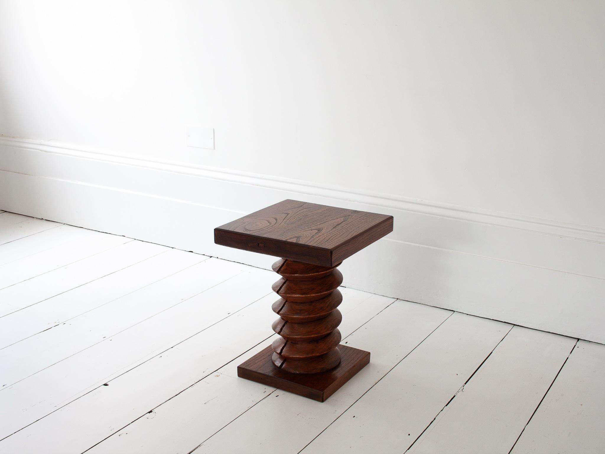 Vintage French Turned Column Side Table, Reminiscent of Charles Dudouyt For Sale 10