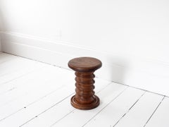 Vintage French Turned Column Side Table, Reminiscent of Charles Dudouyt