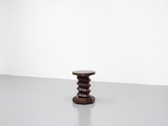 Vintage French Turned Column Side Table, Reminiscent of Charles Dudouyt