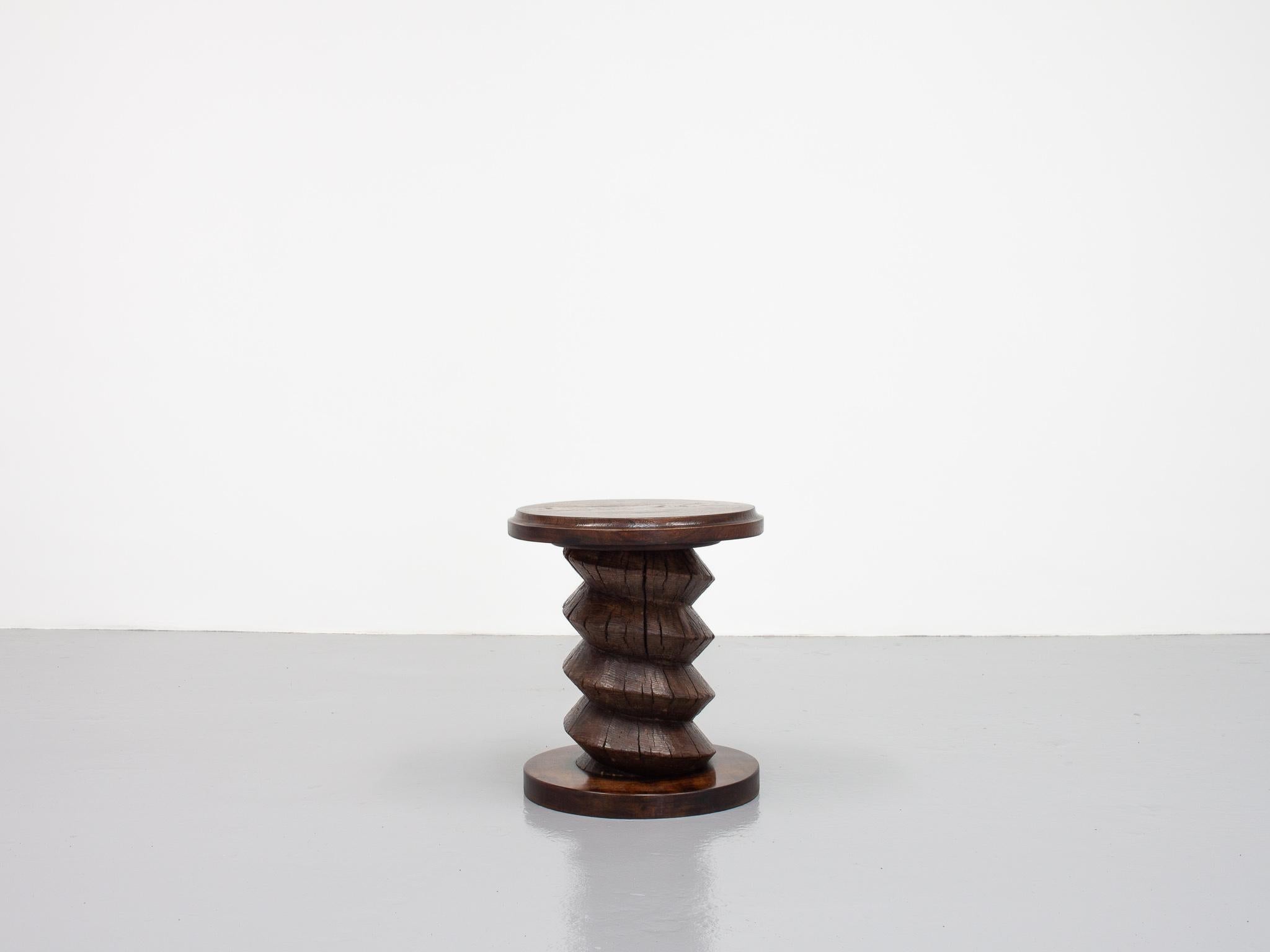 Vintage French Turned Column Side Table, Reminiscent of Charles Dudouyt In Good Condition For Sale In London Road, Baldock, Hertfordshire