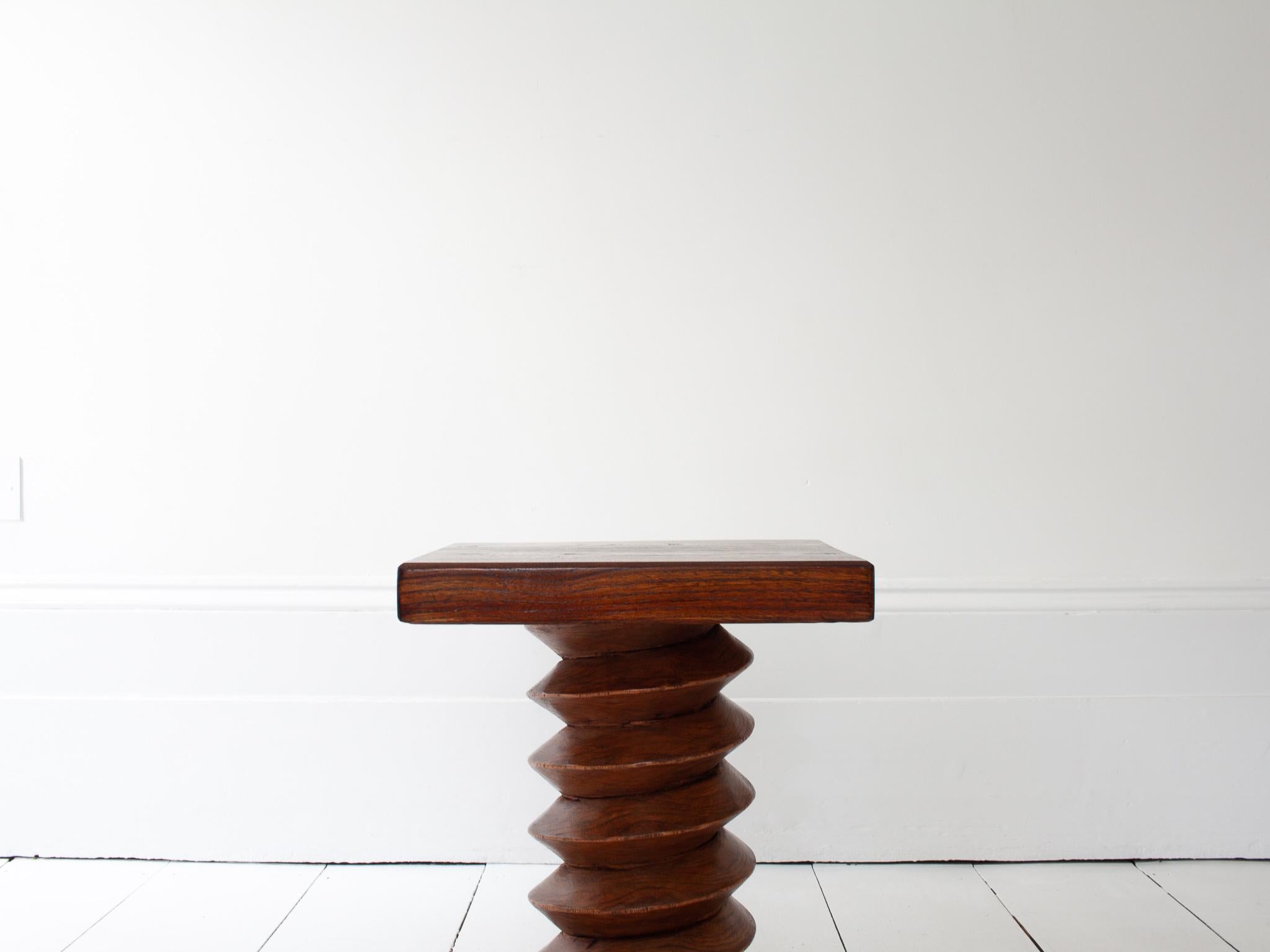 Vintage French Turned Column Side Table, Reminiscent of Charles Dudouyt In Good Condition For Sale In Hitchin, England