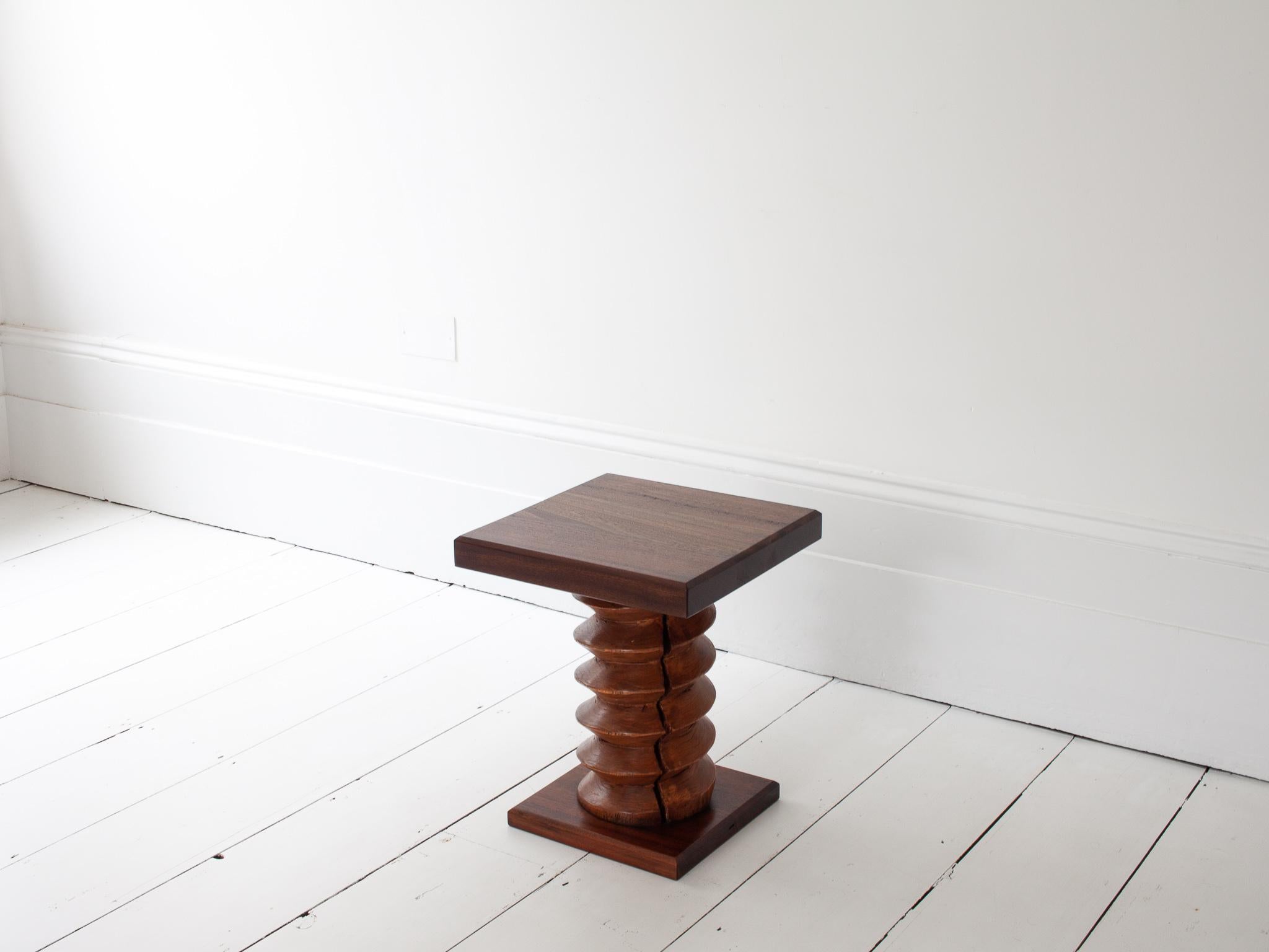 Vintage French Turned Column Side Table, Reminiscent of Charles Dudouyt Bon état - En vente à Hitchin, England